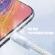 USB to Type C Fast Charging Nylon Braided Cable for iPhone 15 / 16 Pro MAX Plus - 1m
