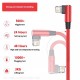 90 Degree USB Cable For iPhone 14 13 12 11 Pro Max X XR 6s 7 8 Plus Fast Charging Wire - Red, 1m