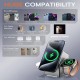 15W Qi2 3 In 1 Magsafe Magnetic Autorotation Wireless Charger For Android iPhone iWatch Airpods Fast Charging Dock Station Gray