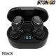 Wireless Bluetooth 5.0 Earbuds, Touch Control, Digital Display, TWS Noise-Cancelling Sports Earphones, Dual Ear Calling Black