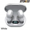 Wireless Bluetooth 5.0 Earbuds, Touch Control, Digital Display, TWS Noise-Cancelling Sports Earphones, Dual Ear Calling White