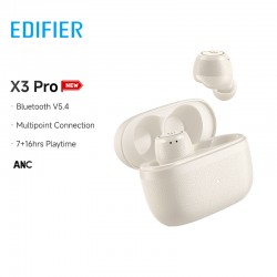 Edifier X3 Pro True Wireless Earbuds Active Noise Cancellation Earphone Bluetooth V5.4 Multipoint Connection IP54 Ivory