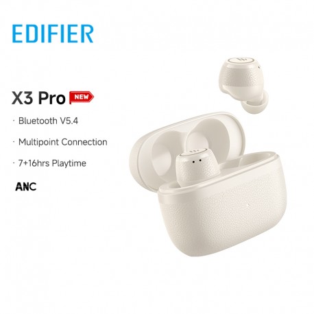 Edifier X3 Pro True Wireless Earbuds Active Noise Cancellation Earphone Bluetooth V5.4 Multipoint Connection IP54 Ivory