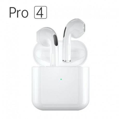Pro 4 TWS Wireless Earphone Bluetooth-compatible 5.3 Waterproof Headset with Mic for Xiaomi iPhone Pro4 Earbuds white