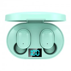 E6S TWS Wireless Headphones Sports Waterproof Bluetooth 5.0 Earphone Stereo Headset with Microphone for Iphone Xiaomi Green