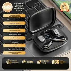 SW-016 Wireless Bluetooth Earphones Ear Hook Headset Bluetooth headphones Sports work Earbuds HD Sound Quality Stereo black