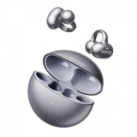 Sanag S6S Free Clip Open Ear Earphone Ear Clip 3D Stereo Bluetooth Headphones OWS Sport Wireless Headset TWS Earbuds Silver