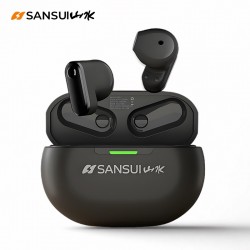 Sansui W97 Bluetooth TWS Earbuds 2cm Mini in-Ear Wireless Earphone IPX4 Waterproof Sport Bluetooth Headphones ENC HD Calls Black