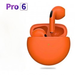 NEW Pro 6 TWS Wireless Headphones with Mic Fone Bluetooth Earphones Sport Headset for Apple iPhone Xiaomi Pro6 Earbuds Orange