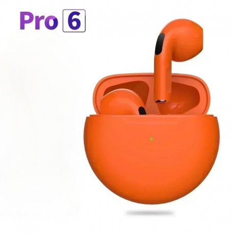 NEW Pro 6 TWS Wireless Headphones with Mic Fone Bluetooth Earphones Sport Headset for Apple iPhone Xiaomi Pro6 Earbuds Orange