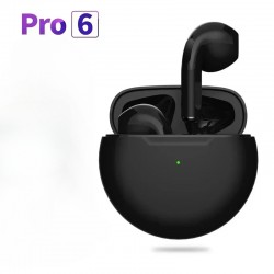 NEW Pro 6 TWS Wireless Headphones with Mic Fone Bluetooth Earphones Sport Headset for Apple iPhone Xiaomi Pro6 Earbuds Black