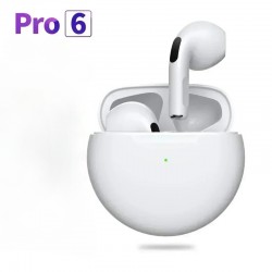NEW Pro 6 TWS Wireless Headphones with Mic Fone Bluetooth Earphones Sport Headset for Apple iPhone Xiaomi Pro6 Earbuds White