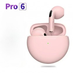 NEW Pro 6 TWS Wireless Headphones with Mic Fone Bluetooth Earphones Sport Headset for Apple iPhone Xiaomi Pro6 Earbuds Pink
