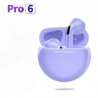 NEW Pro 6 TWS Wireless Headphones with Mic Fone Bluetooth Earphones Sport Headset for Apple iPhone Xiaomi Pro6 Earbuds Purple