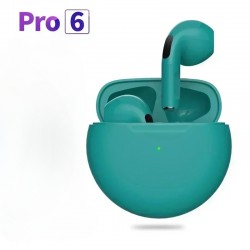 NEW Pro 6 TWS Wireless Headphones with Mic Fone Bluetooth Earphones Sport Headset for Apple iPhone Xiaomi Pro6 Earbuds Green