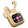 K1 TWS bluetooth Earphone LCD Touch Screen Earbuds 8G Memory ENC HD Calls Wireless Smart Earphone with Mic - Gold 8GB RAM