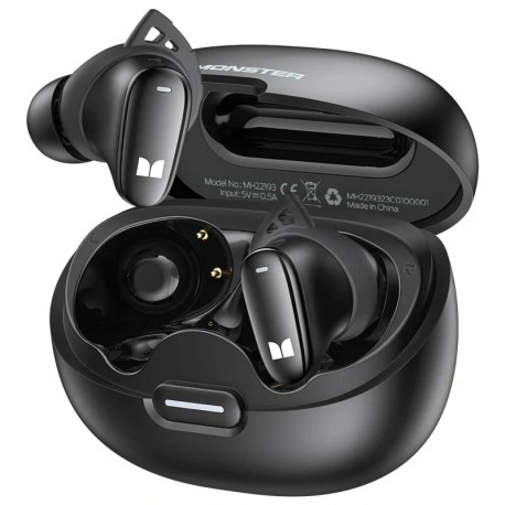Monster N-Lite 206 TWS Earbuds Wireless bluetooth SIG5.4 Earphone HiFi Lossless Sound In-ear Sports Headphones - Black