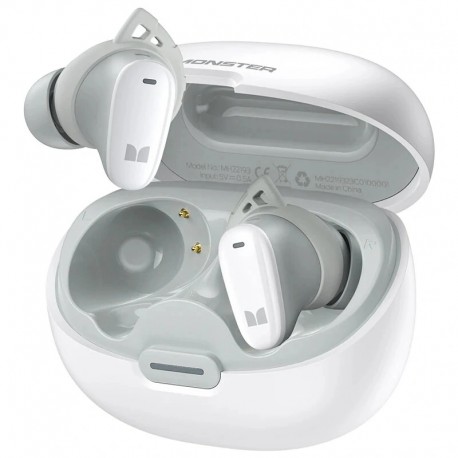 Monster N-Lite 206 TWS Earbuds Wireless bluetooth SIG5.4 Earphone HiFi Lossless Sound In-ear Sports Headphones - White