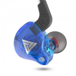 QKZ AK6 3.5mm Wired Earphone Panoramic Stereo Strong Bass Heaset Hi-Res Audio In-ear Headphone - Blue