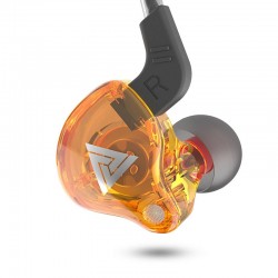 QKZ AK6 3.5mm Wired Earphone Panoramic Stereo Strong Bass Heaset Hi-Res Audio In-ear Headphone - Yellow
