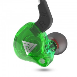 QKZ AK6 3.5mm Wired Earphone Panoramic Stereo Strong Bass Heaset Hi-Res Audio In-ear Headphone - Green