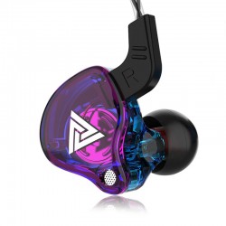 QKZ AK6 3.5mm Wired Earphone Panoramic Stereo Strong Bass Heaset Hi-Res Audio In-ear Headphone - Purple