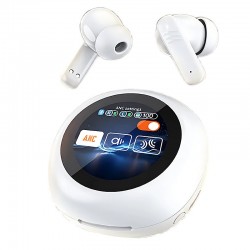 LX30 TWS bluetooth Headset Wireless Earphone LED Touch Screen ENC Call In-ear Sports Headphones - White