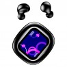 S11 Touch Screen Headset Wireless bluetooth 5.4 Earphone ENC Mic Playback In-ear Sports Headphones with MP3 - Black