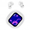 S11 Touch Screen Headset Wireless bluetooth 5.4 Earphone ENC Mic Playback In-ear Sports Headphones with MP3 - White