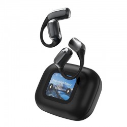 A16 OWS Headset Wireless bluetooth 5.4 Earphone LED Colors Touch Screen Playback Earhooks Sports Headphones - Black