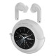 Weofly LifeFits bluetooth Earbuds 1.28inch LED Touch Screen HD Sound 25H Playback In-ear Sports Headphones with Mic - White