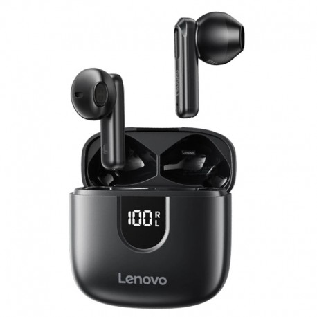 Lenovo EA120 TWS Headset LED Digital Display Wireless bluetooth 5.4 Earphone HiFi Semi-in-ear Sports Headphones - Black