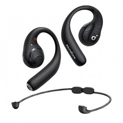 Soundcore AeroFit Pro Earbuds 2 in 1 Detachable Headset Wireless bluetooth Earphone Air Turbo Sports Earhooks Headphones - Black
