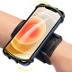 Running Wristband Holder 360 Degree Rotation Detachable Armband with Key Holder for iPhone Samsung Xiaomi Huawei Phone Black