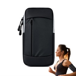 Phone Arm Holder Arm Bag Phone Pouch Key Holder Workout Phone Holder Sports Bag Adjustable Strap Waterproof Running Arm Black