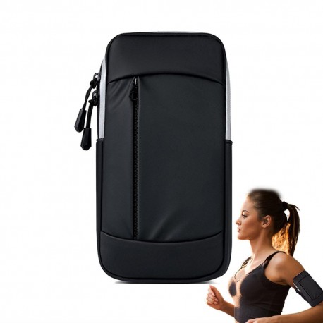 Phone Arm Holder Arm Bag Phone Pouch Key Holder Workout Phone Holder Sports Bag Adjustable Strap Waterproof Running Arm Black