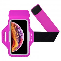 Ultra-thin Running Sports Armband For iPhone 15 14 13 12 11 Pro Max 15 Plus Universal Fitness Belt Arm Band Bag Pouch Rose Red