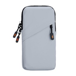 Running Phone Armband Waterproof Arm Pocket Cell Phone Holder Large Breathable Multifunctional Pouch For Women & Men grey