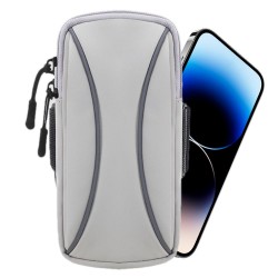 Phone Pouch For Phone Holder Water Resistant Phone Strap Armband Holder Case Phone Bag For Biking Running Hiking Walking grey