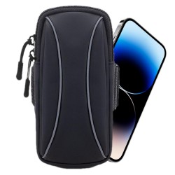 Phone Pouch For Phone Holder Water Resistant Phone Strap Armband Holder Case Phone Bag For Biking Running Hiking Walking black