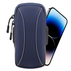 Phone Pouch For Phone Holder Water Resistant Phone Strap Armband Holder Case Phone Bag For Biking Running Hiking Walking Blue