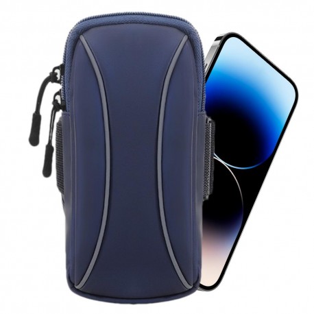 Phone Pouch For Phone Holder Water Resistant Phone Strap Armband Holder Case Phone Bag For Biking Running Hiking Walking Blue