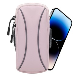 Phone Pouch For Phone Holder Water Resistant Phone Strap Armband Holder Case Phone Bag For Biking Running Hiking Walking Pink