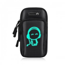 6.8'' Mobile Phone Armband Bag With Headphone Jack Breathable Running Luminous Bag Gym Mobile Phone Accessories Luminous Black