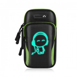 6.8'' Mobile Phone Armband Bag With Headphone Jack Breathable Running Luminous Bag Gym Mobile Phone Accessories Luminous Green