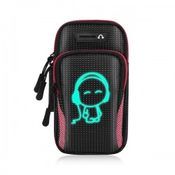 6.8'' Mobile Phone Armband Bag With Headphone Jack Breathable Running Luminous Bag Gym Mobile Phone Accessories Luminous Red