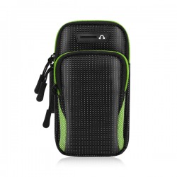 6.8'' Mobile Phone Armband Bag With Headphone Jack Breathable Sports Running Luminous Bag Gym Mobile Phone Accessories Green