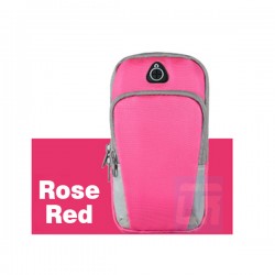 GYM Armband for iPhone 15 14 13 pro max Universal Running Bag for Huawei Samsung Oppo Mobile Phone Arm Outdoor Pouch Rose red