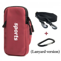 Outdoor Sport Fitness Running Waterproof Armband Bag Jogging Run Messenger Bag Sport Arm Wrist Pouch Phone Bag Cover Red