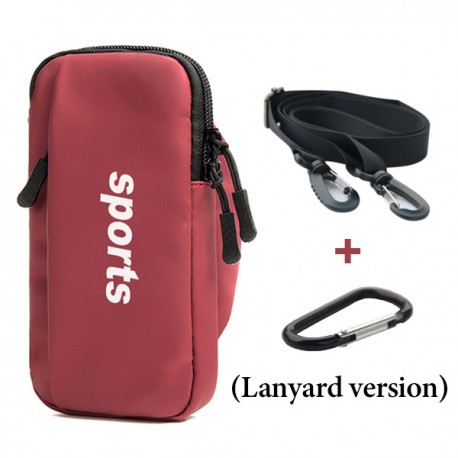 Outdoor Sport Fitness Running Waterproof Armband Bag Jogging Run Messenger Bag Sport Arm Wrist Pouch Phone Bag Cover Red